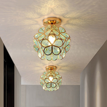 Plafonnier Design En Verre Pour Couloir, Style Floral-Lampe Veilleuse